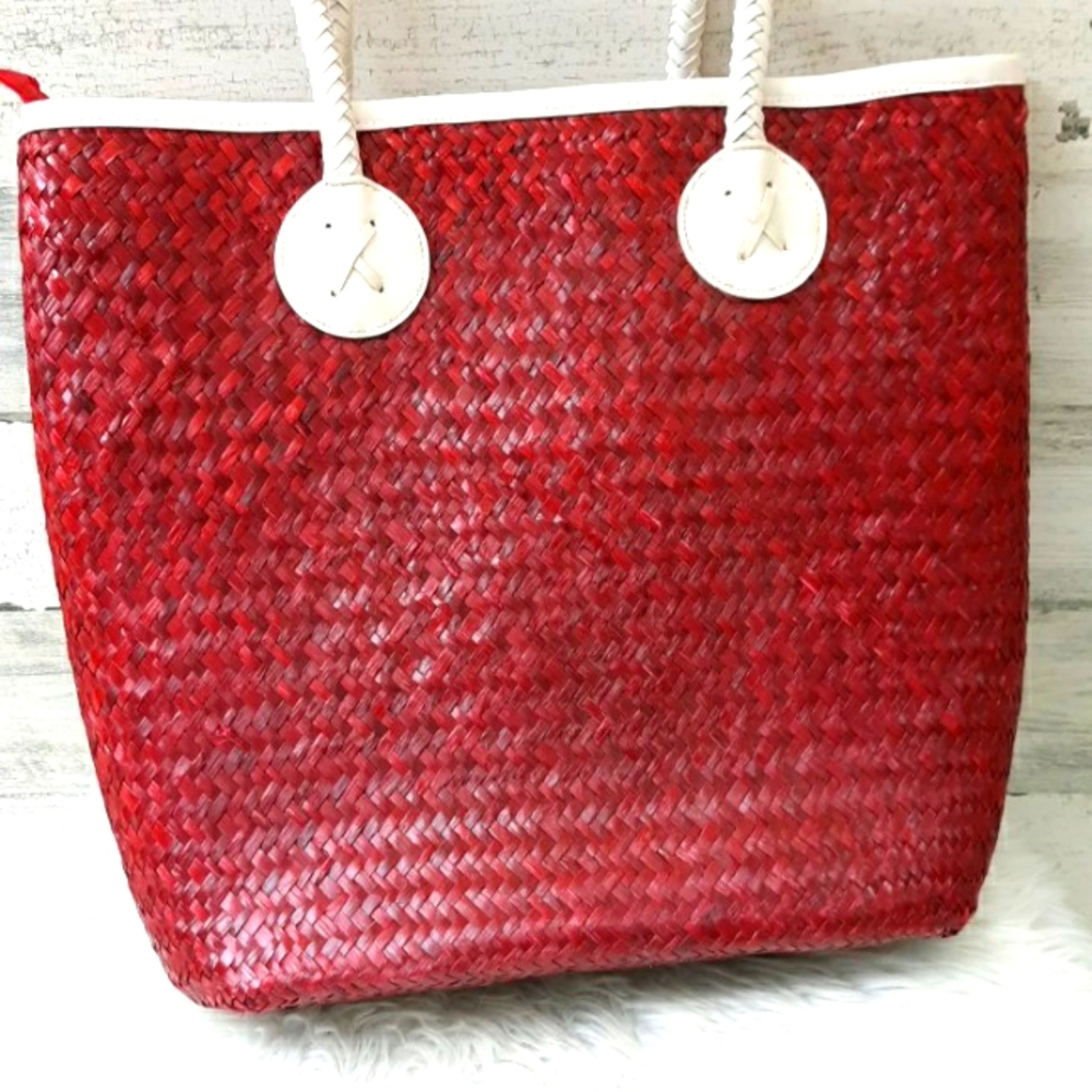 NWT SUN N SAND WOVEN NATURAL FIBER TOTE - Picture 2 of 13